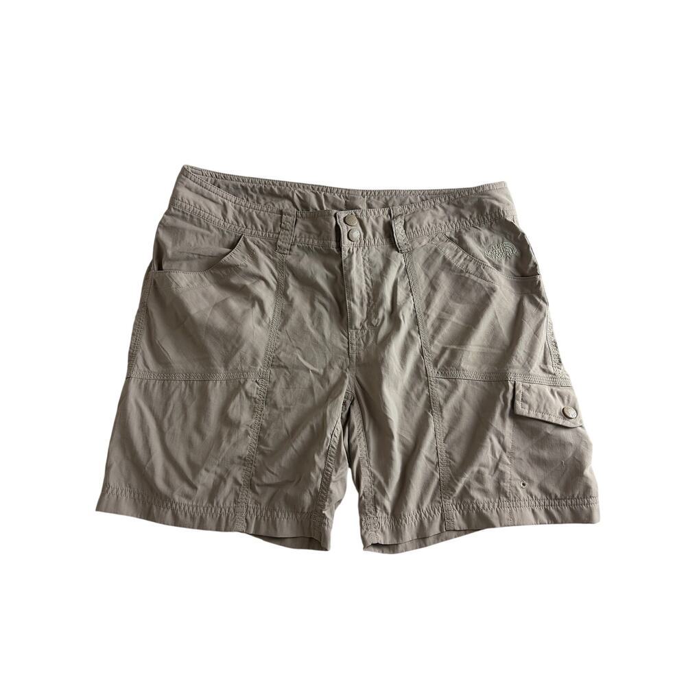 The North Face Womens Cargo Shorts Size 10 Tan 100% Nylon Outdoor Casual